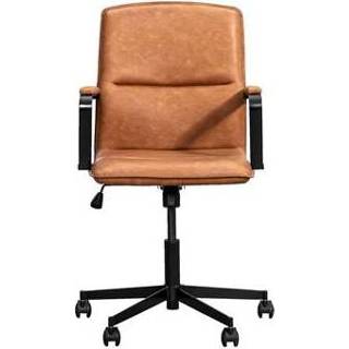 👉 Bureau stoel lederlook bruin Bureaustoel Trevor - cognac Leen Bakker 8714901731520
