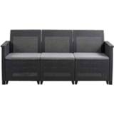 👉 Lounge bank kunststof grijs antraciet Keter 3-zits loungebank Emma - 74xx163x74 cm Leen Bakker 8711245149585