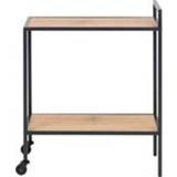 👉 Trolley Metaal#Hout Hout#Metaal Bruin#Zwart zwart Jaxx - naturel/zwart 75x60x30 cm Leen Bakker 5713941042729