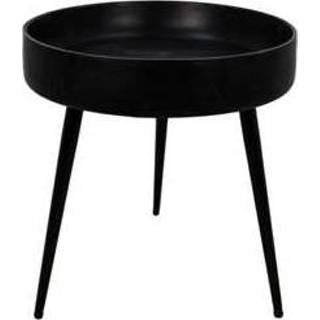 👉 Bijzettafel zwart Hout#Metaal HSM Collection Ventura - 42x40 cm Leen Bakker 8719956075681