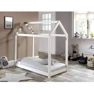👉 Grenenhout wit Vipack bed Cabane - 70x140 cm Leen Bakker 5420070229012