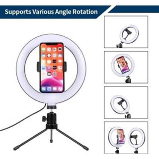 👉 Tripod 8inch LED Desktop Video Ring Light Selfie Lamp With Stand USB Plug For YouTube Tik Tok Live Streaming
