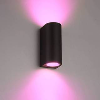 👉 Wandlamp zwart aluminium a+ CE RGBWW Smart WiFi LED Douglas GU10 IP44 800lm tweezijdig oplichtend 7439628483439