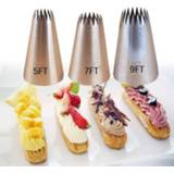 Cupcake 3pcs Cake Decorating Tips Set Russian Open Star Piping Nozzles Cookies Icing Pastry #5FT#7FT#9FT