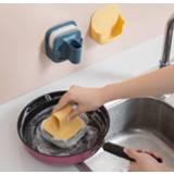 👉 Kitchen Wall Mounted Pot Brush With Handle Sponge Dishwashing Scrubbing To Clean