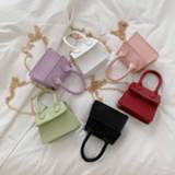 👉 Handtas PU leather small vrouwen Mini Square bag 2020 Fashion New Quality Women's Handbag Crocodile pattern Chain Shoulder Messenger Bags