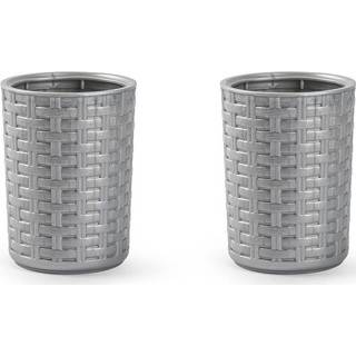👉 Tandenborstelhouder zilveren 2x tandenborstelhouders van 14 cm