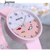 👉 Watch silicone meisjes kinderen JOYROX Children For Girls Color Strap Fashion Quartz Wristwatch Fish Dial Cartoon Kids Clock Relogio Feminino
