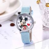 👉 Watch leather meisjes Drop shipping Cartoon Beautiful girl Minnie mouse style Color number dial children students girl's quartz