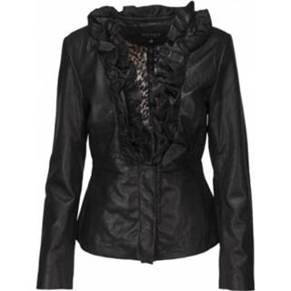 👉 Leather vrouwen zwart jacket