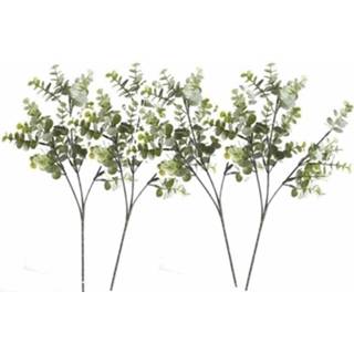 👉 Kunstplant groene grijze 4x stuks groene/grijze Eucalyptus kunstplanten takken 65 cm