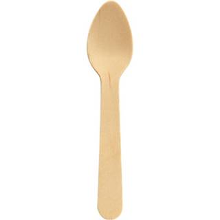 👉 Bestek houten 100x dessertlepeltjes 10 cm duurzaam/mileuvriendelijk/biologisch afbreekbaar
