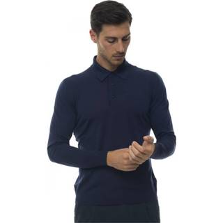 👉 Poloshirt male blauw Polo shirt long sleeves