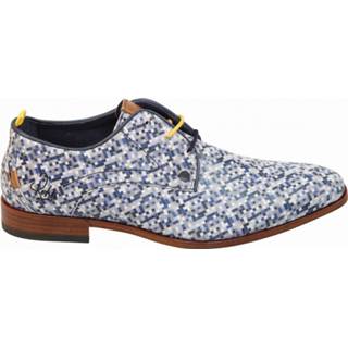 👉 Veterschoenen blauw leer male mannen men Rehab Herenschoenen