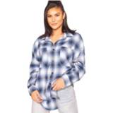 👉 Blous m vrouwen blauw Checkered blouse