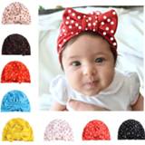 Beanie baby's meisjes kinderen 1PCS Cute Dot Bow Knot Baby Hat Newborn Elastic Infant Turban Hats Girls Kids Children Cap Headwear Photo Props