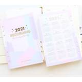 👉 Agenda Domikee Cute 2021 year calendar index divider for 6 ring binder planner organizer notebook accessories stationery A5A6