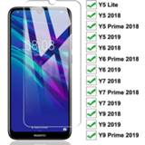👉 Screenprotector 9H Tempered Glass For Huawei Y7 Y6 Y5 Prime 2018 2019 Lite Protective Y9 Screen Protector