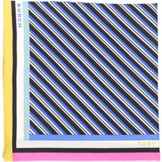 👉 Onesize vrouwen blauw Striped scarf 1595995069341