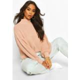 Oversized Balloon Sleeve Crop Sweater, Blush