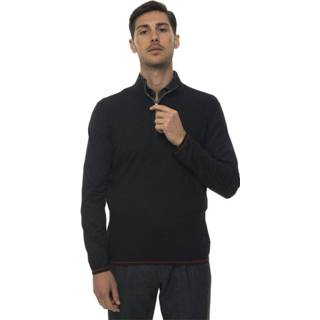 👉 Pullover male zwart Half zip