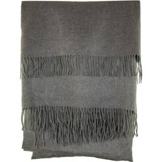 👉 Sjaal onesize unisex grijs Silk scarve with fringe