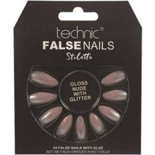 Stiletto Technic False Nails Gloss Nude With Glitter 24 st 5021769291398