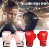 👉 Glove PU leather kinderen 2pcs Professional Boxing Training Fighting Gloves Kids Breathable Muay Thai Sparring Punching Karate Kickboxing