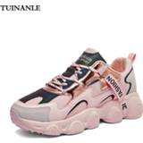 👉 Sneakers vrouwen TUINANLE Chunky 2020 Women Female Fashion Lace-up Basket Femme Dad Platform Breathable Mesh for