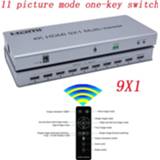 👉 HDMI switcher 4K 9x1 Quad Multi-viewer 9 in 1 out Seamless Multiviewer Switch IR Screen Divider Converter