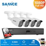 👉 Bewakingscamera SANNCE 8CH 1080P DVR CCTV System 4pcs 2.0MP Security Cameras IR outdoor IP66 Video Surveillance kit motion detection
