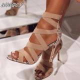 👉 Sandaal vrouwen Women Sandal High Heels Gladiator Ankle Strap Woman Peep Toe Stiletto Sexy Chaussures Femme Summer Pumps