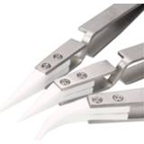 👉 Tweezer 3pcs/set Anti-Static Reverse Ceramic Tweezers Electronic Heat Resistant Conductive Curved Straight Hand Tools