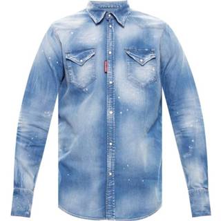 👉 Denim shirt male blauw