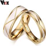 👉 Steel goud vrouwen VNOX Wedding Rings for Love Matte Finish Stainless Gold Color Women Men Couple Bands Personalized Engrave Name Gift