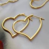 👉 Goud vrouwen MADALENA SARARA Pure 18k Gold Earrings Heart Circle Simple Style Women Dangle