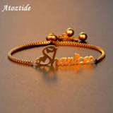 👉 Armband steel vrouwen Atoztide Fashion Personalized Custom Name Bracelet for Women Stainless letter Bracele with Adjustable Chain Wedding Gift