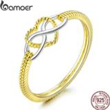 👉 Goud zilver vrouwen Bamoer Infinity Love Finger Rings for Women Gold Color 925 Sterling Silver Wedding Promise Jewelry Original Design 2019 SCR600
