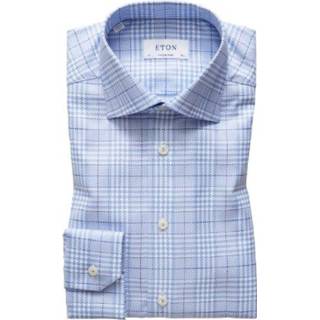 👉 Overhemd LM male blauw Geruit 100000565 21