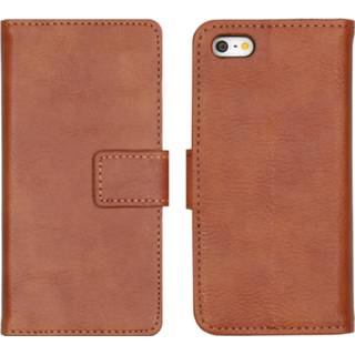 👉 Bruin unisex unicolor kunstleer Luxe Booktype voor de iPhone 5 / 5s SE - 8719295406320