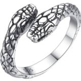 👉 Zilver vrouwen mannen 925 Sterling Silver Vintage Double Snake Head Thai Ladies Finger Rings Jewelry Unisex Open Adjustable Size Ring Man