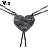 👉 Vnox Free Personalized Engraving Name Best Friends Necklaces Friendship Heart Forever Love Pendants Set(Set of 3)