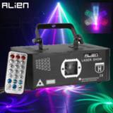 👉 Projector ALIEN 500mW RGB Laser Stage Lighting Effect Beam 3D Illusion Animation Network 10 IN 1 DJ Disco Party Holiday Lights