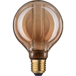 👉 Glas warmwit LED bollamp E27 4W G95 Inner Glow spiraalpatroon