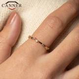 👉 Zilver vrouwen CANNER 925 Sterling Silver Rings for Women Cute Zircon Round Ring Wedding Fine Jewelry Minimalist Gift anillos
