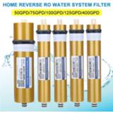 Waterfilter 400GPD /125/100/75/50GPD Reverse Osmosis RO Membrane Replacement Water Filter System Purifier Drinking Treatment Home Kitchen