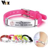 👉 Vnox Customized Kids Medical Alert ID Bracelets for Boys Girls Anti Allergy Stainless Steel Silicone Personalize Emergency Info.