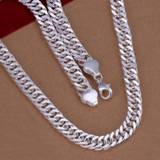 👉 Halsketting zilver Pure 925 Silver Necklaces for Men 10mm Chain Necklace Collier 20inch Choker Fashion Male Jewelry Accessories Gifts Bijoux