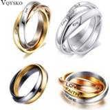 Steel vrouwen Customize Jewelry 3 Finger Ring Sets For Women Stainless Wedding Engagement Personalized Wholesale