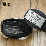 👉 Armband zwart carbon fiber steel Vnox Customize Men Bracelets Wide Wristband with Black Personalize Stainless ID Bar Bangle Gift for Him